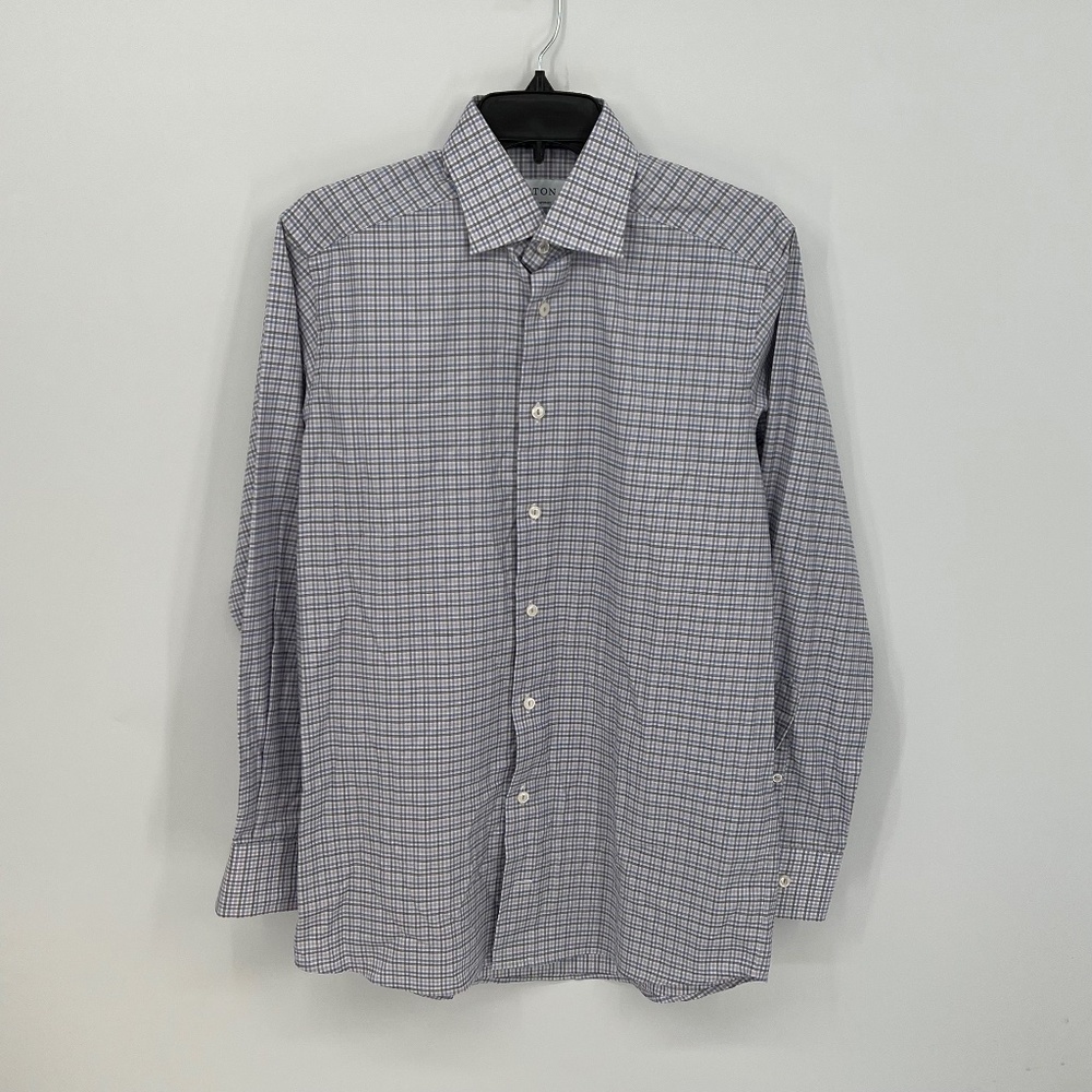 ETON Blue, Purple and White Contemporary Fit Dress Shirt